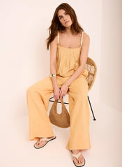 Yellow Linen Blend Bubble Top