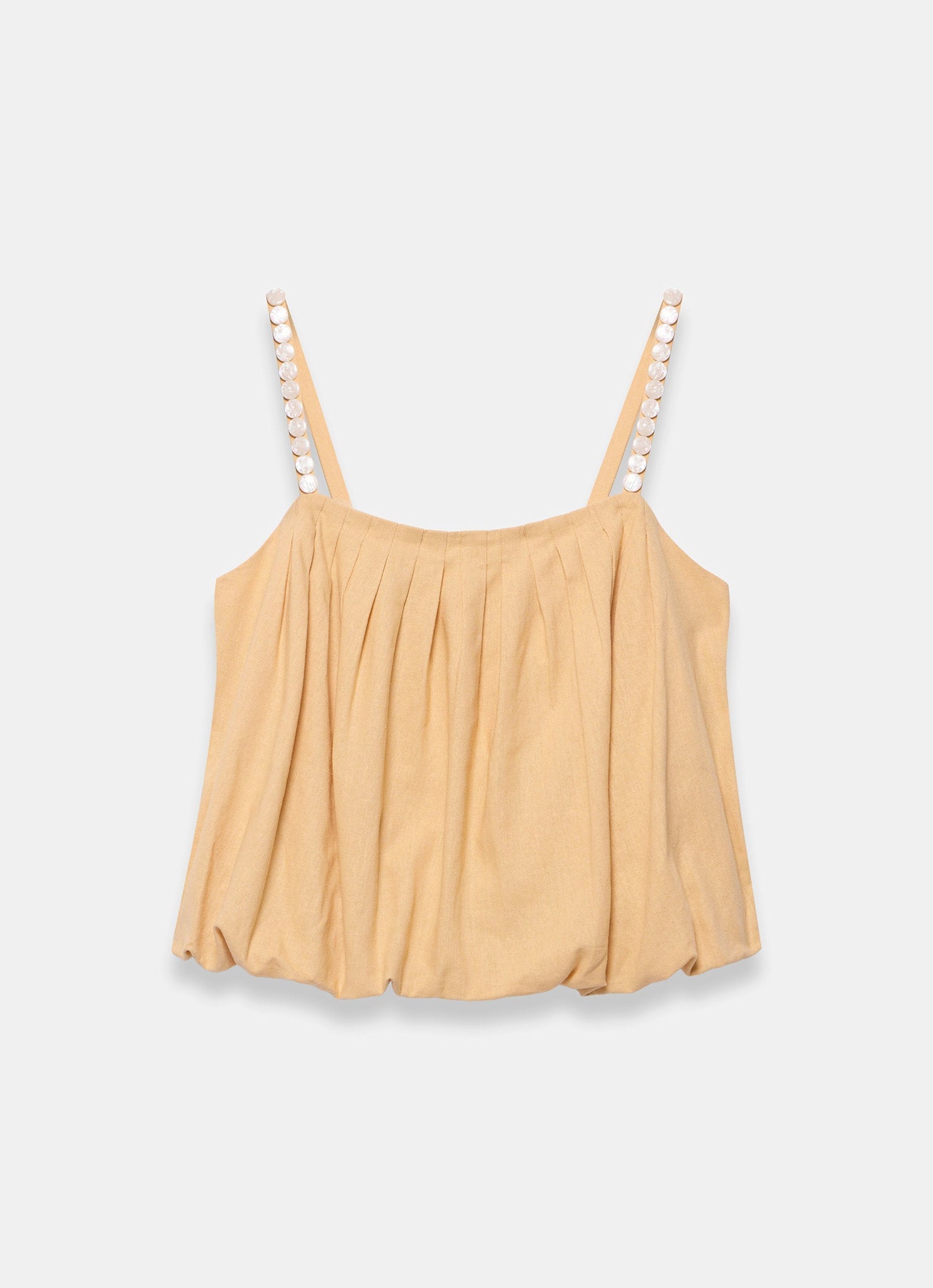Yellow Linen Blend Bubble Top