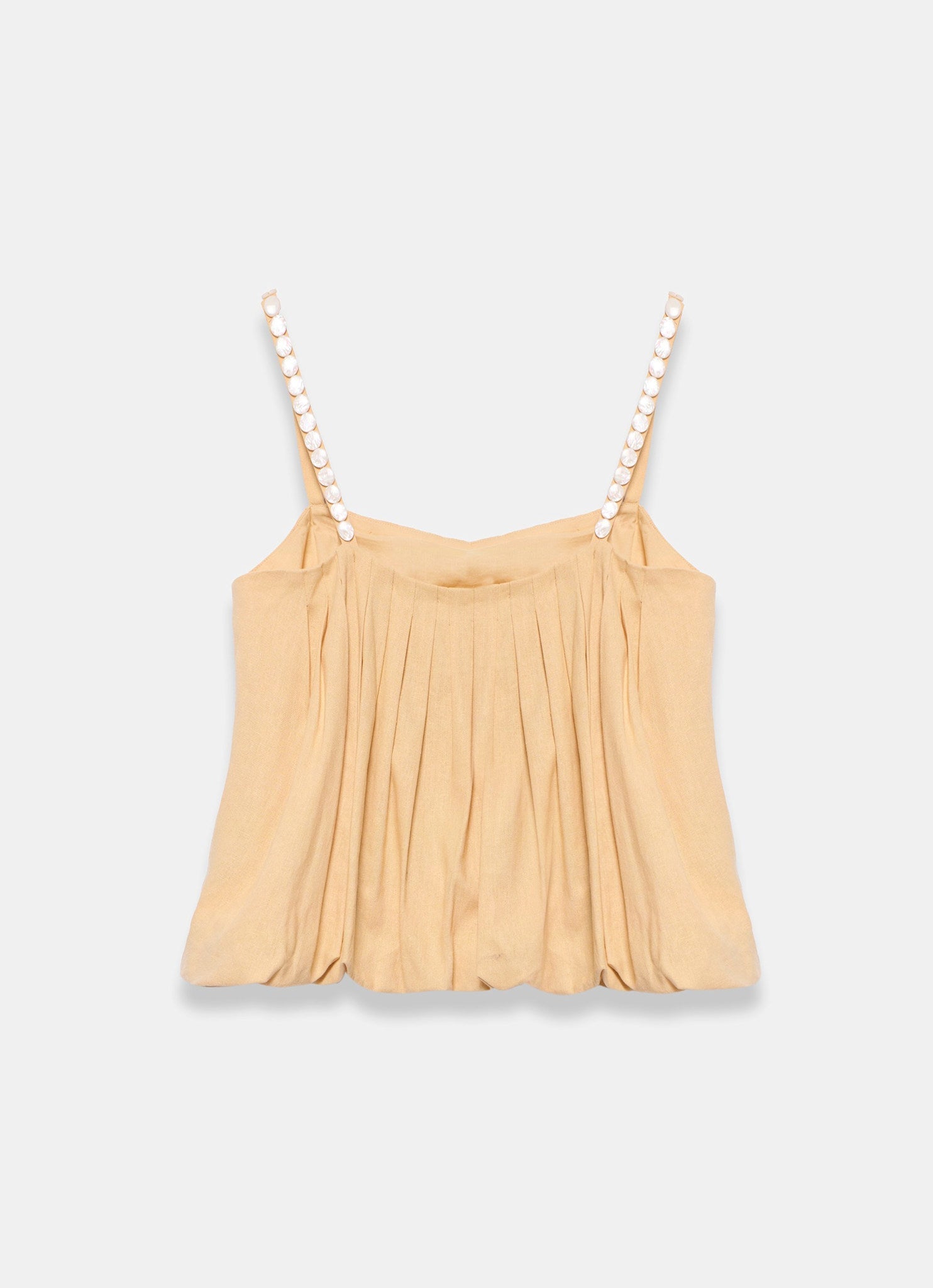 Yellow Linen Blend Bubble Top
