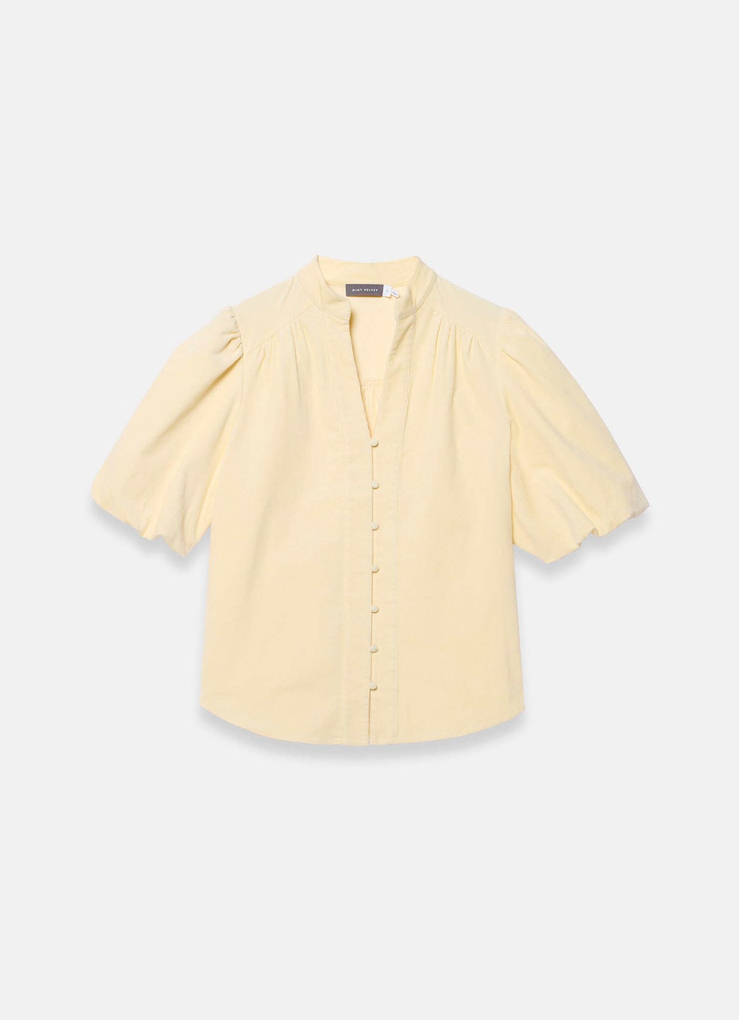 Butter Yellow Corduroy Puff Sleeve Blouse