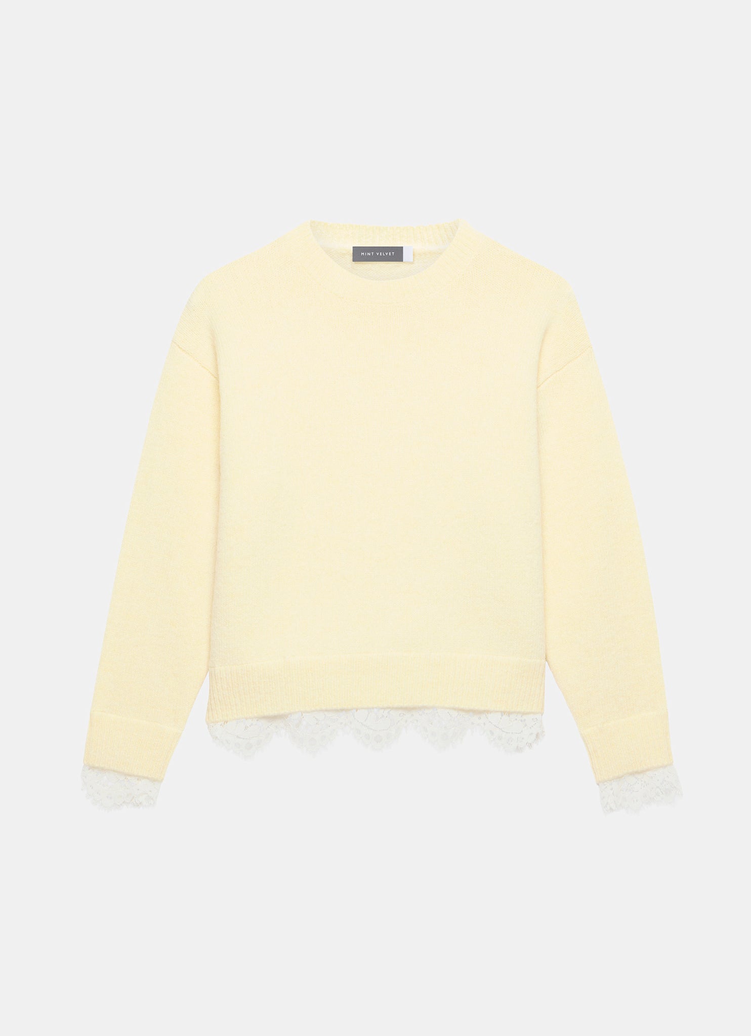 Butter Yellow Lace Hem Jumper