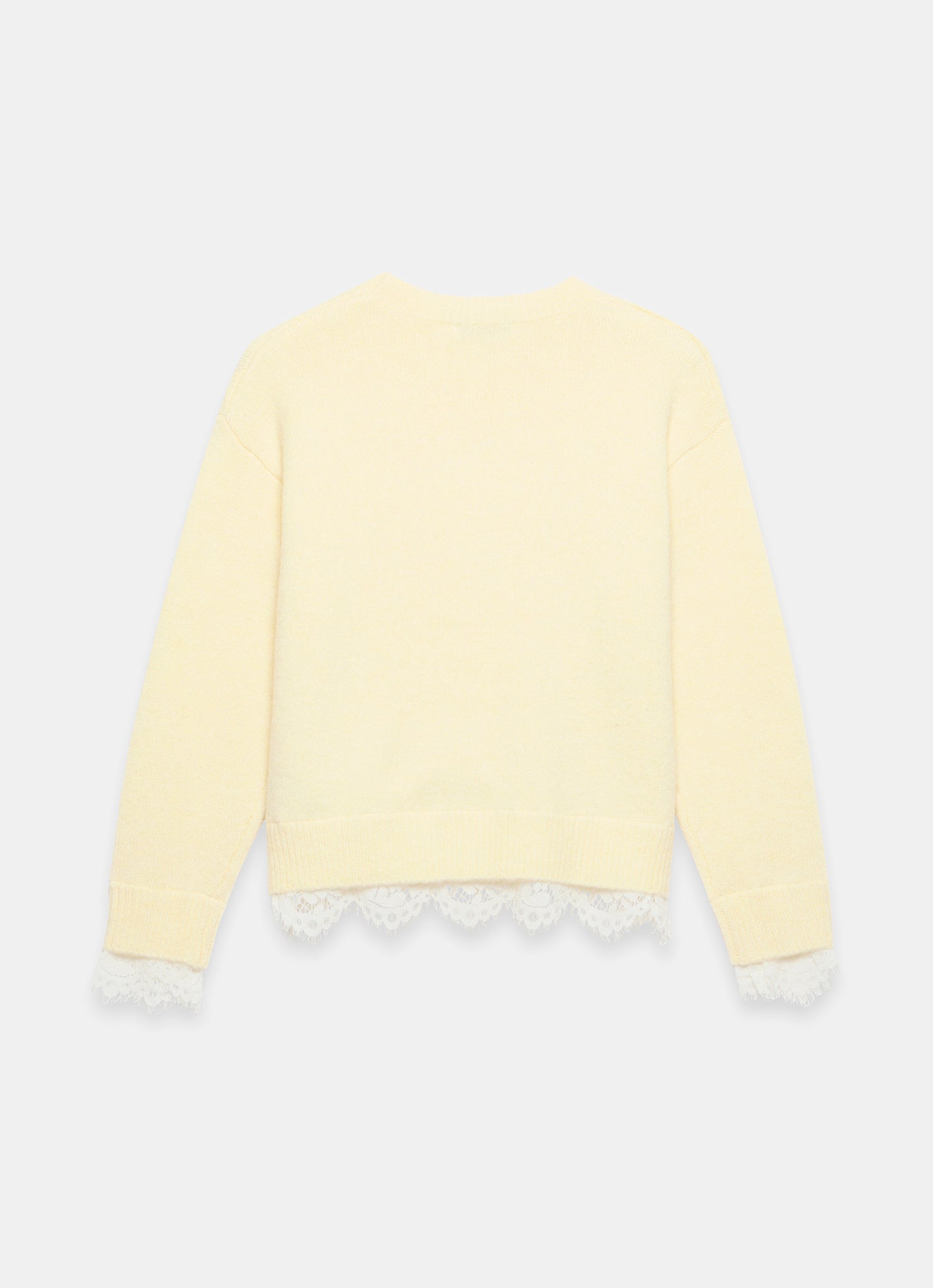 Butter Yellow Lace Hem Jumper