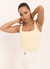 Butter Yellow Layering Scoop Neck Vest