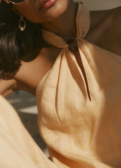 Yellow Linen Halter Top