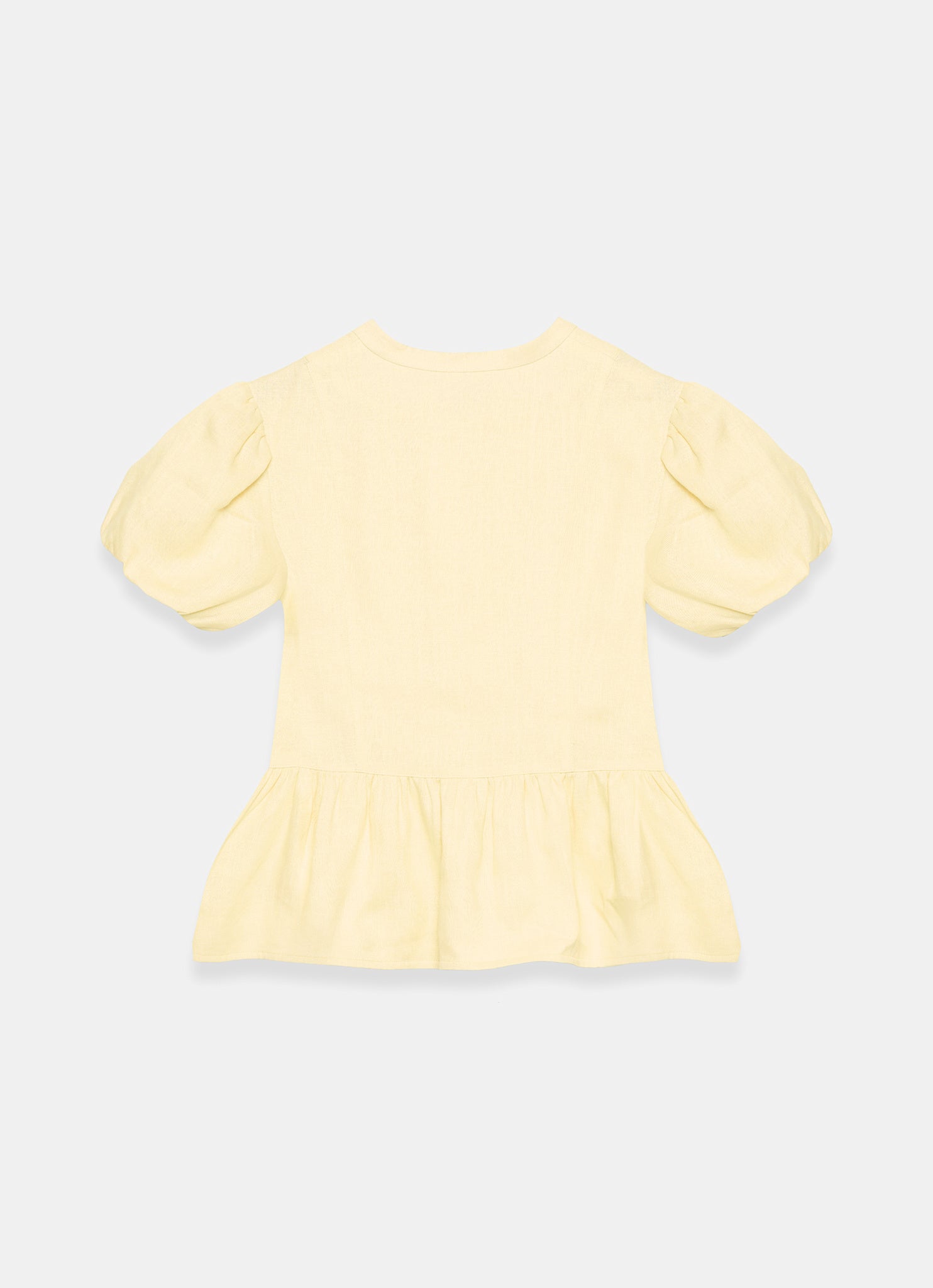 Yellow Linen Peplum Top