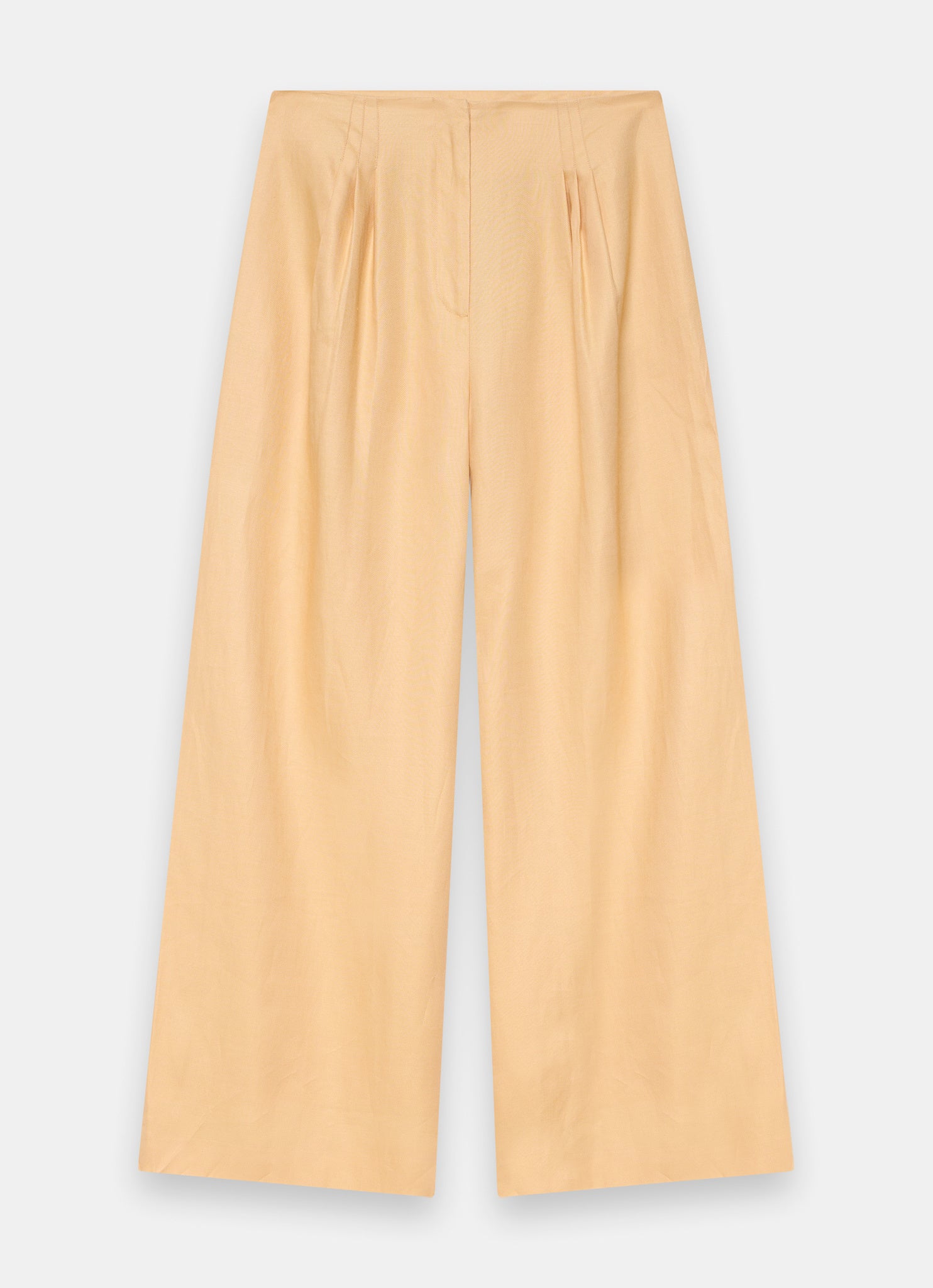 Yellow Ramie Wide Leg Trousers
