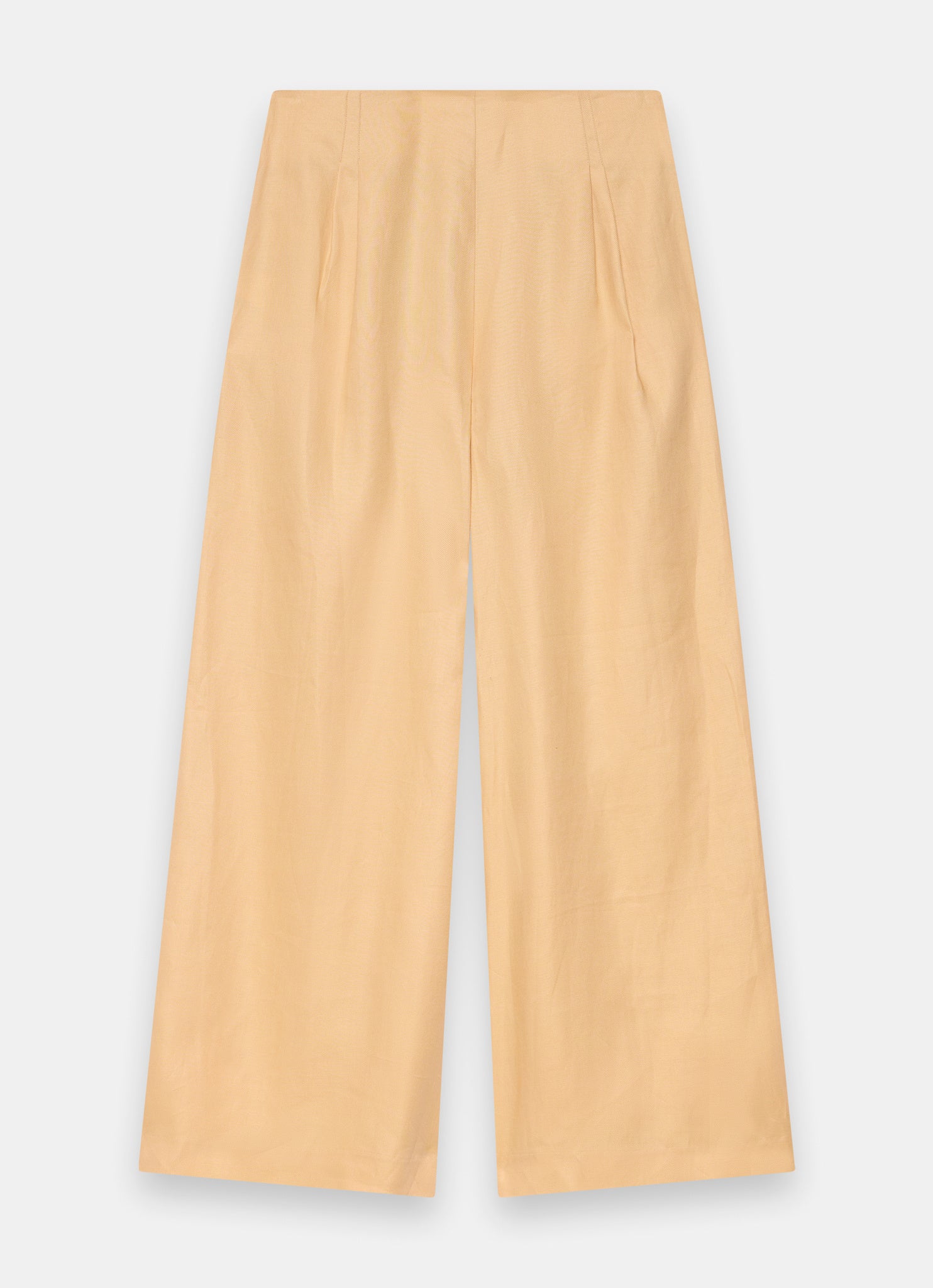 Yellow Ramie Wide Leg Trousers