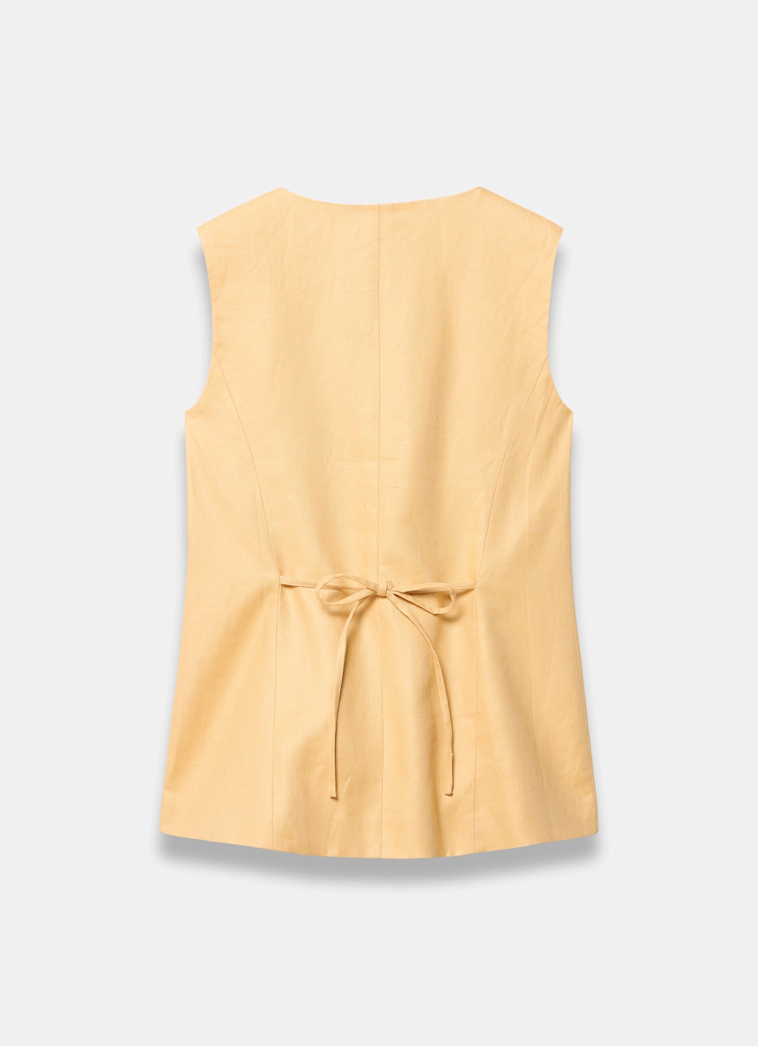 Yellow Ramie Longline Waistcoat