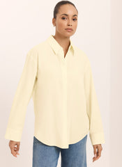 Butter Yellow Oversized Long Sleeve Shirt