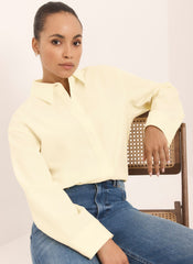 Butter Yellow Oversized Long Sleeve Shirt