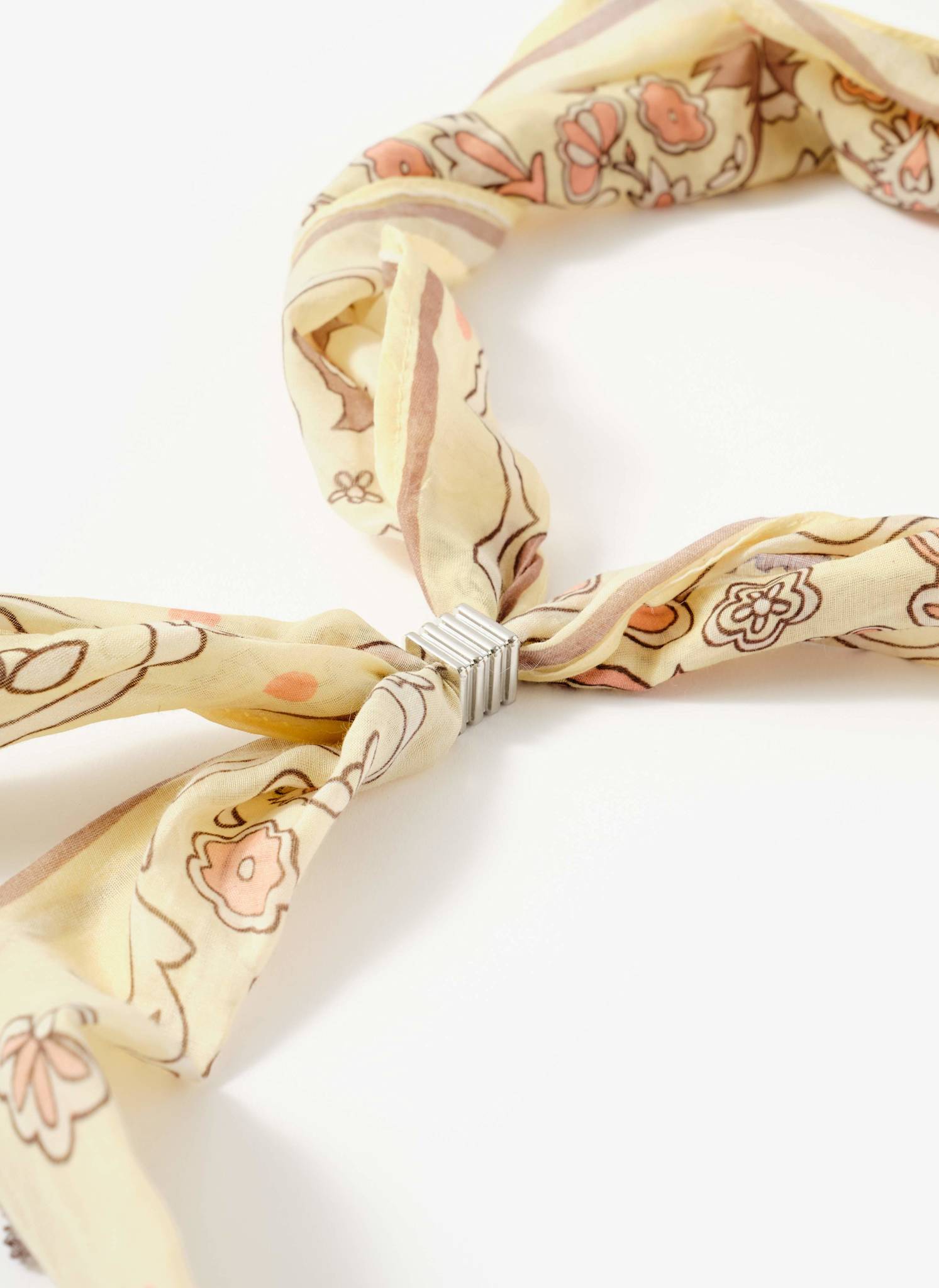 Butter Yellow Paisley Skinny Scarf