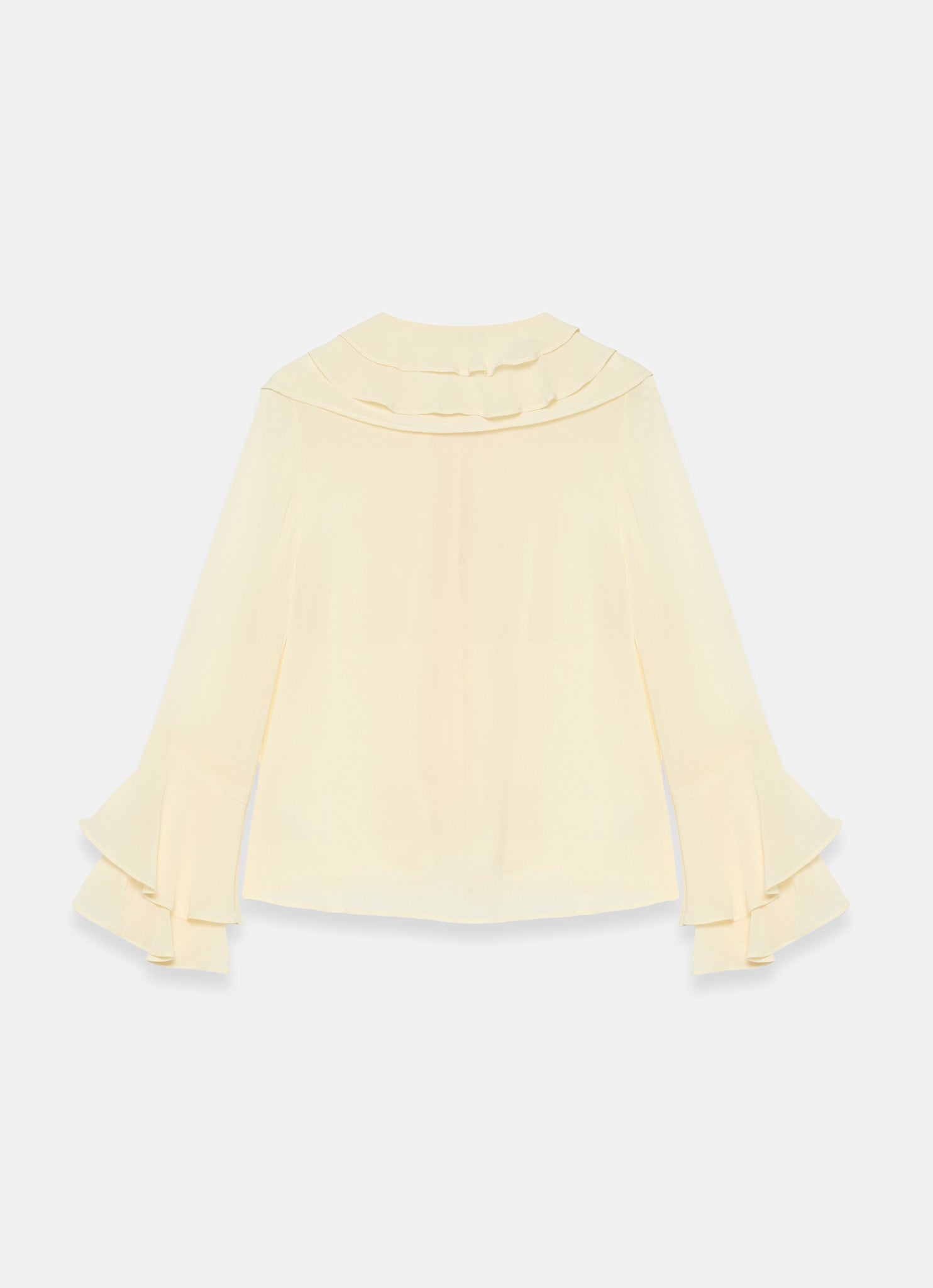 Butter Yellow Chiffon Ruffle Detail Blouse