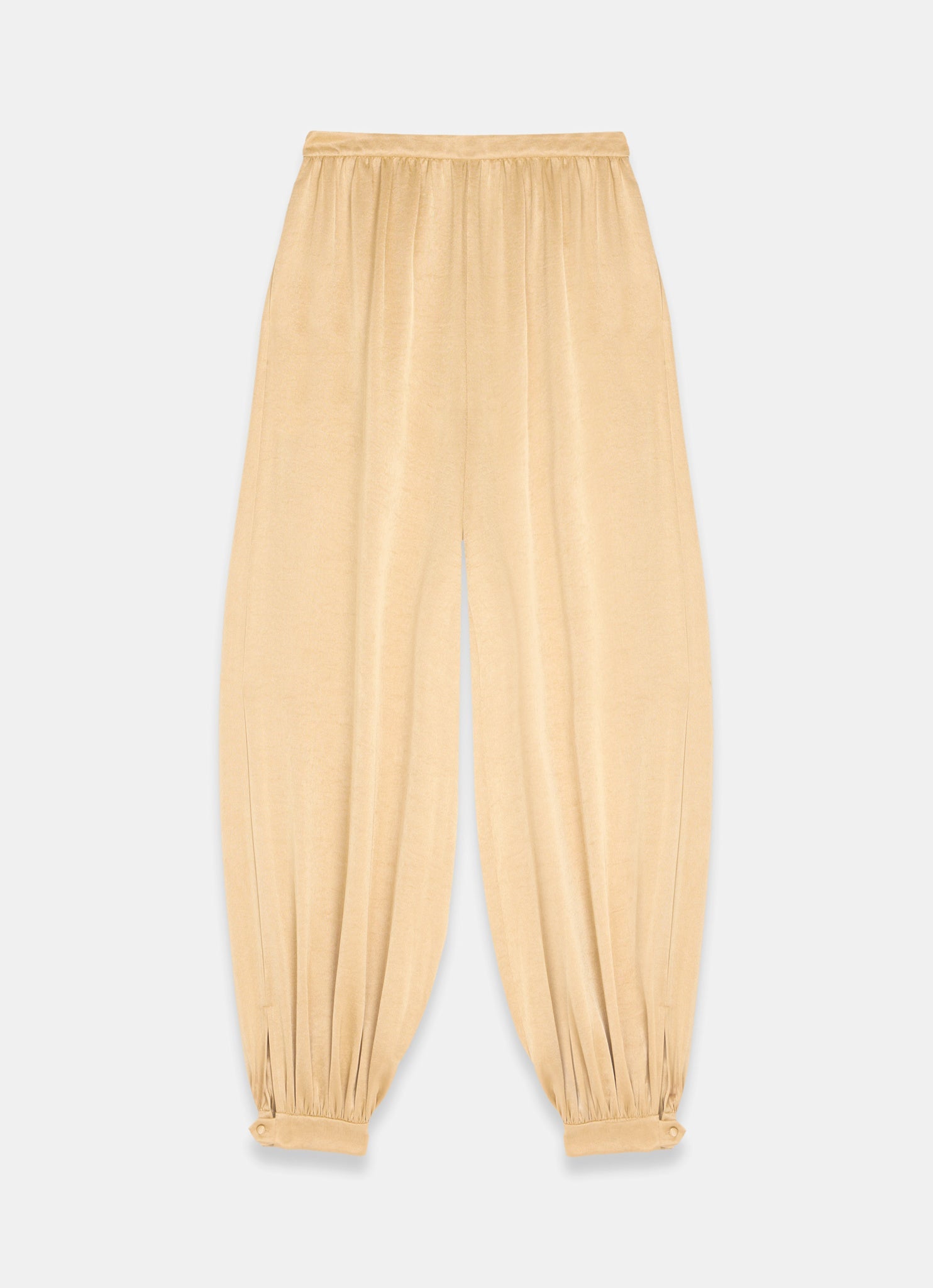 Yellow Satin Balloon Trousers