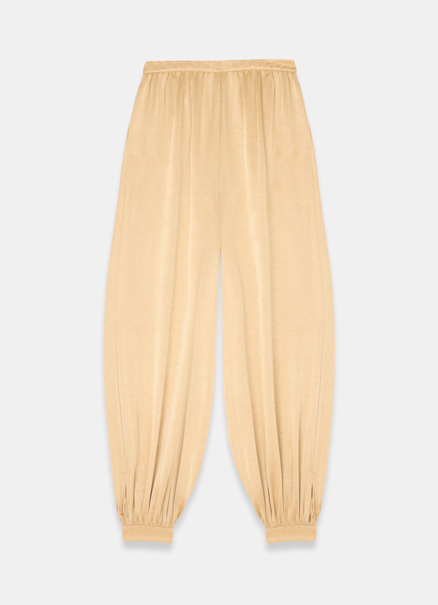 Yellow Satin Balloon Trousers