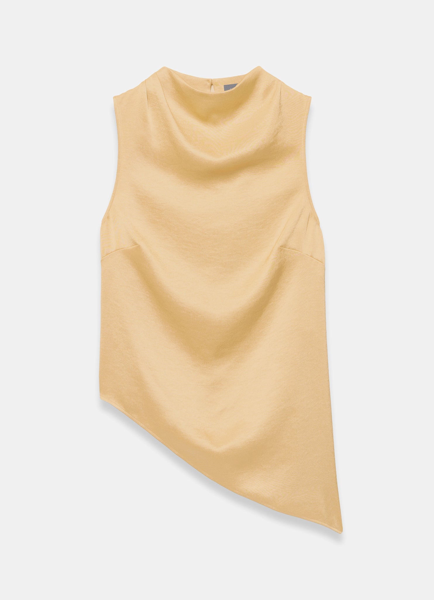Yellow Satin Asymmetric Top