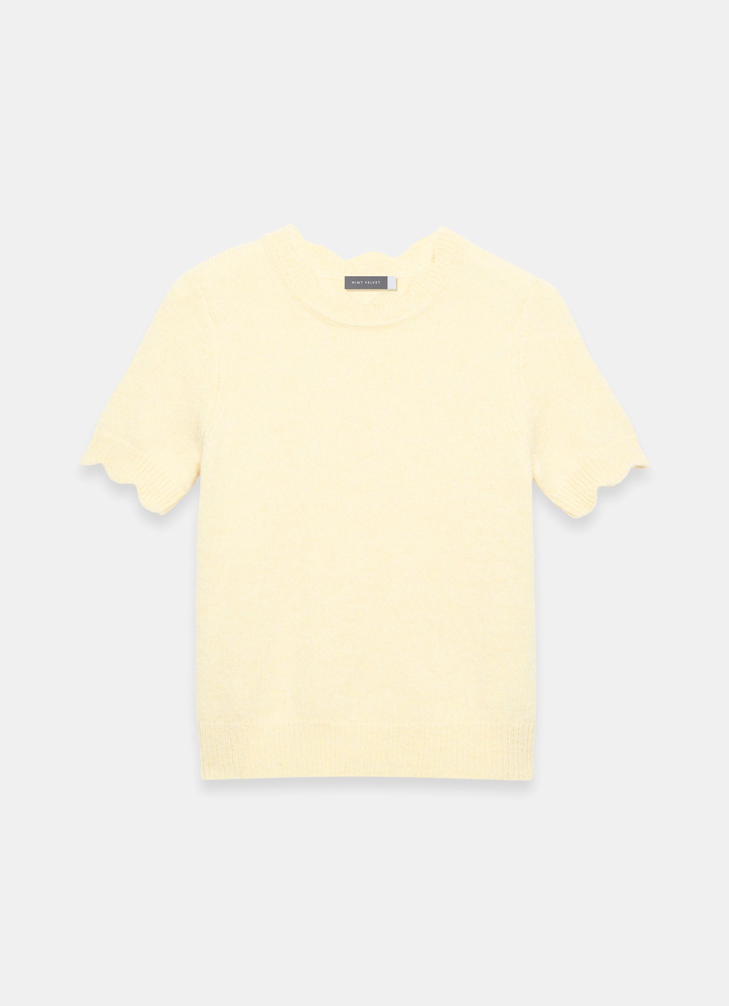 Butter Yellow Scallop Knit Top
