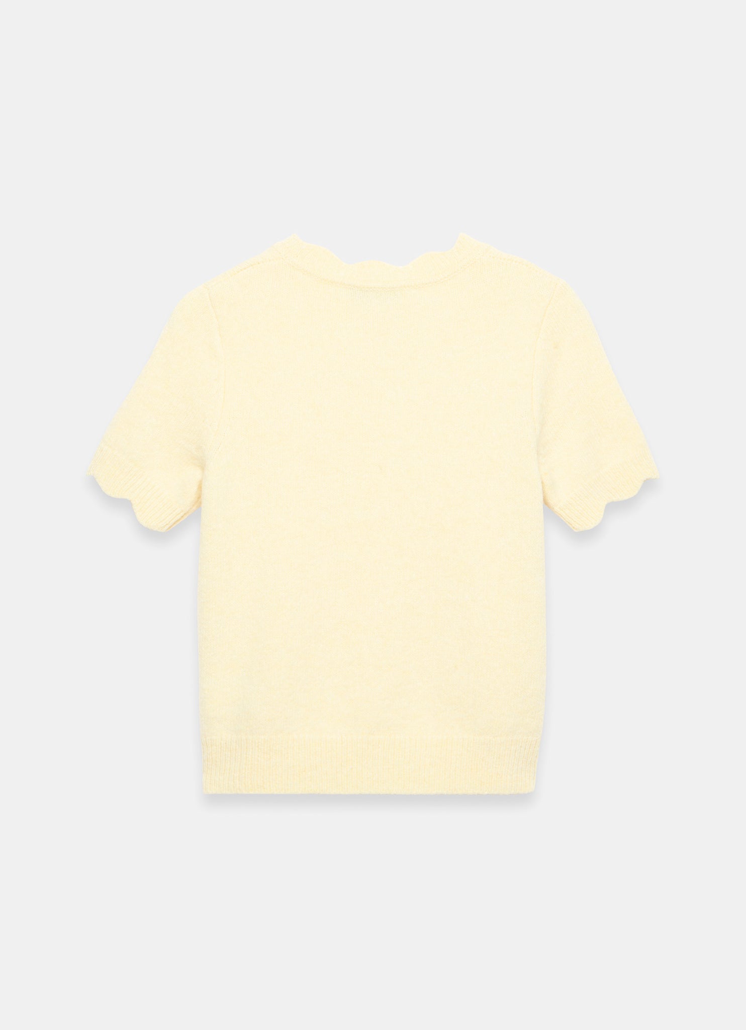 Butter Yellow Scallop Knit Top