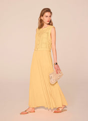 Yellow Crochet Shell Maxi Dress