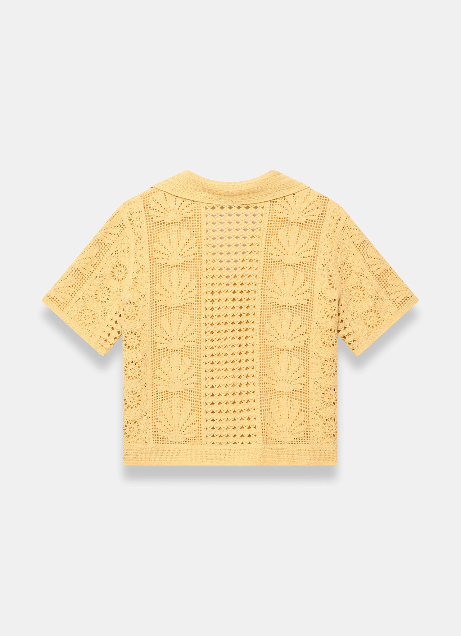 Yellow Crochet Shell Shirt