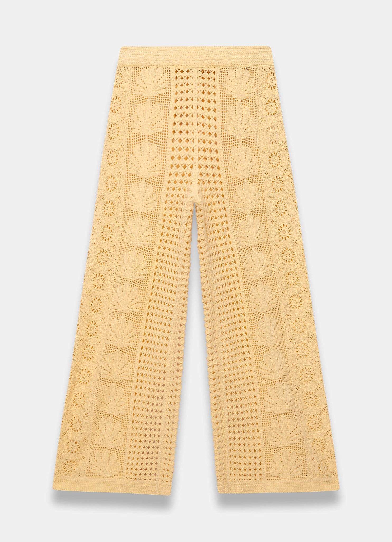 Yellow Crochet Shell Trousers