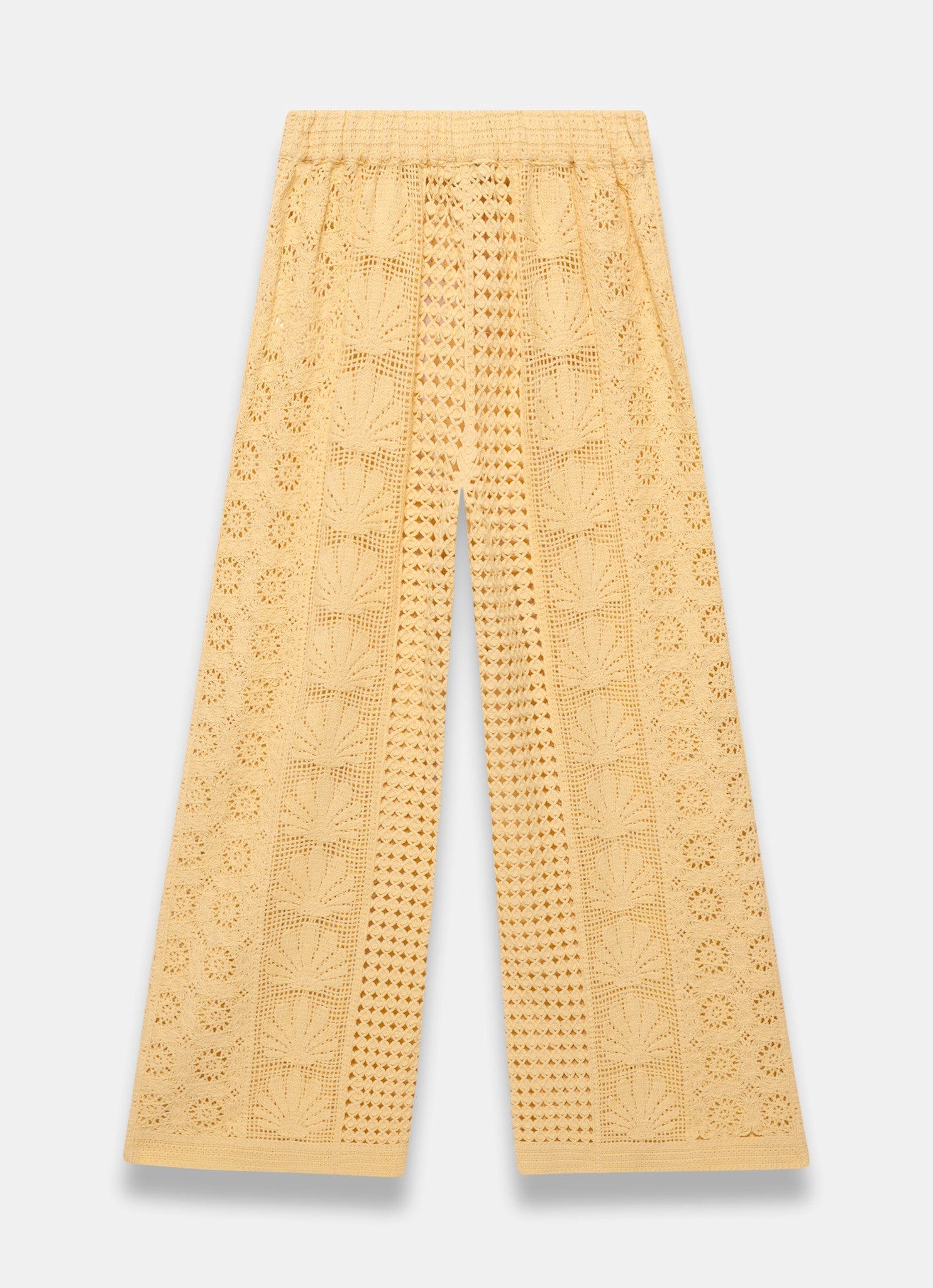 Yellow Crochet Shell Trousers