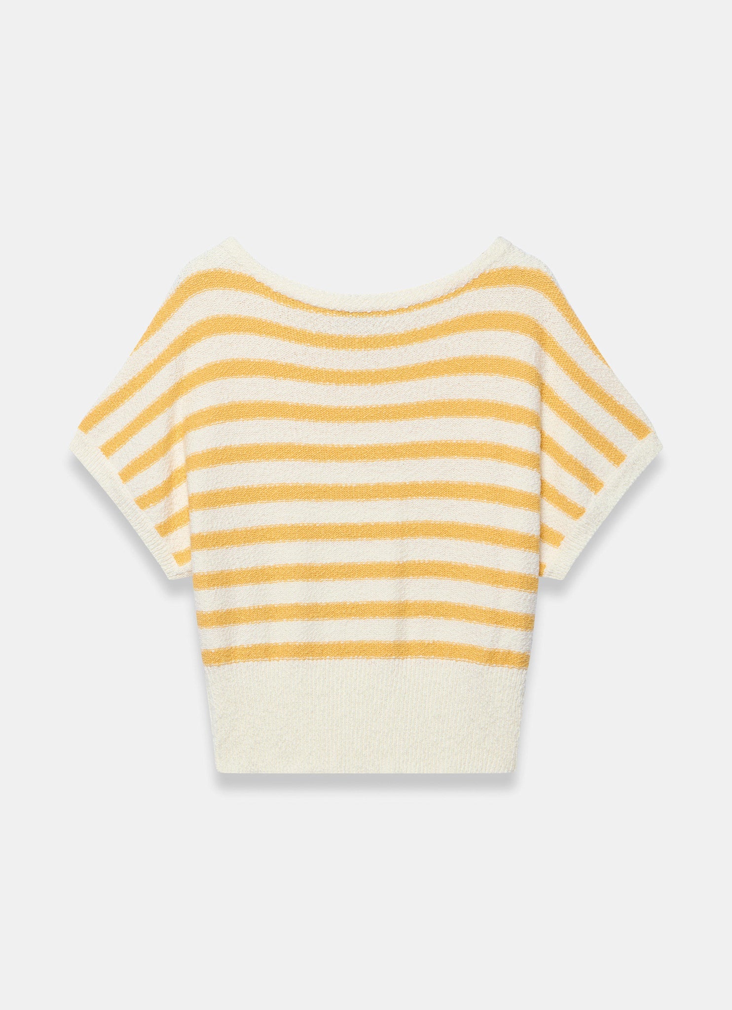 Yellow Striped Textured Knit Top