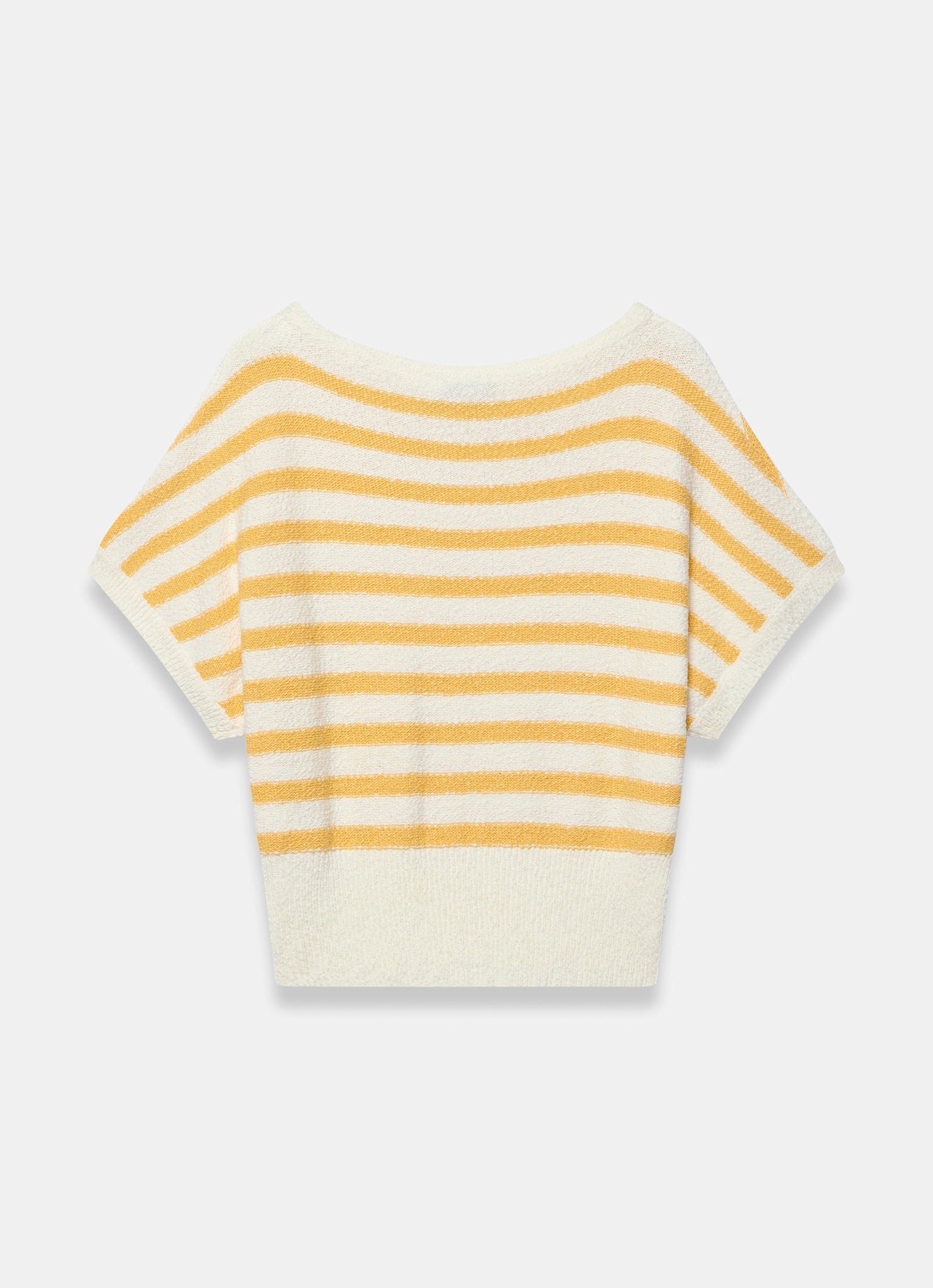 Yellow Striped Textured Knit Top
