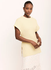 Butter Yellow Wool Blend Longline Knit Top