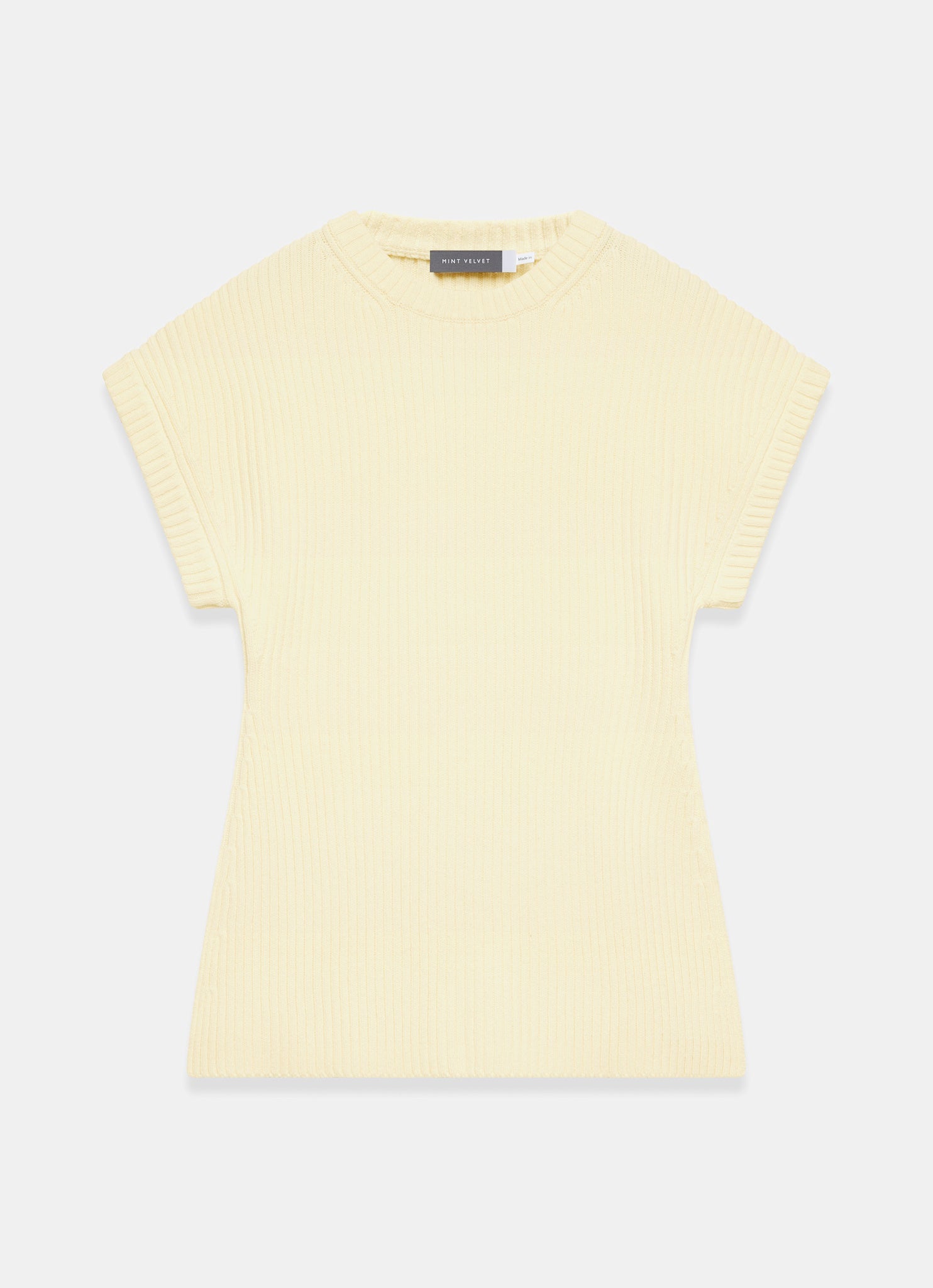 Butter Yellow Wool Blend Longline Knit Top