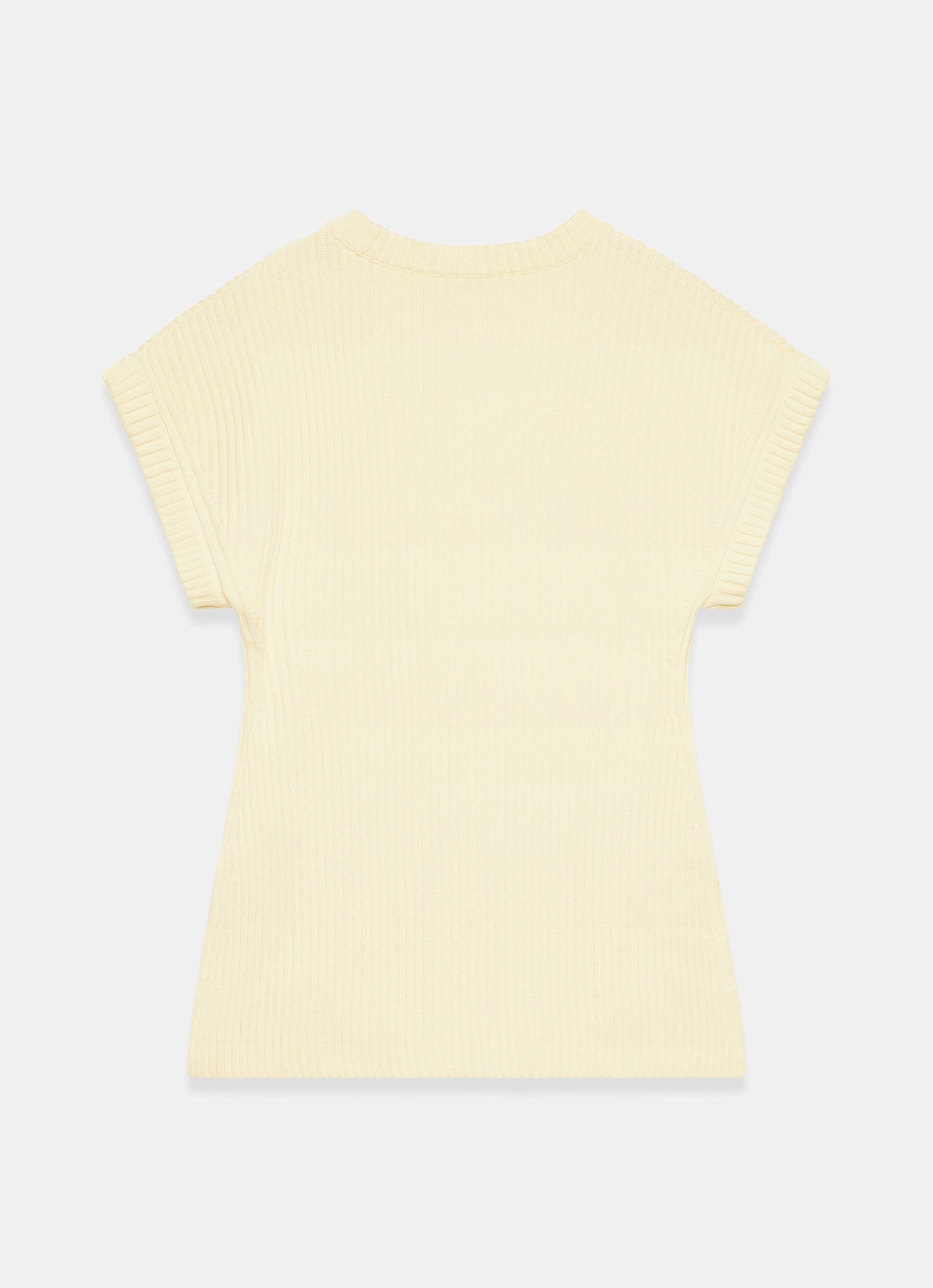 Butter Yellow Wool Blend Longline Knit Top
