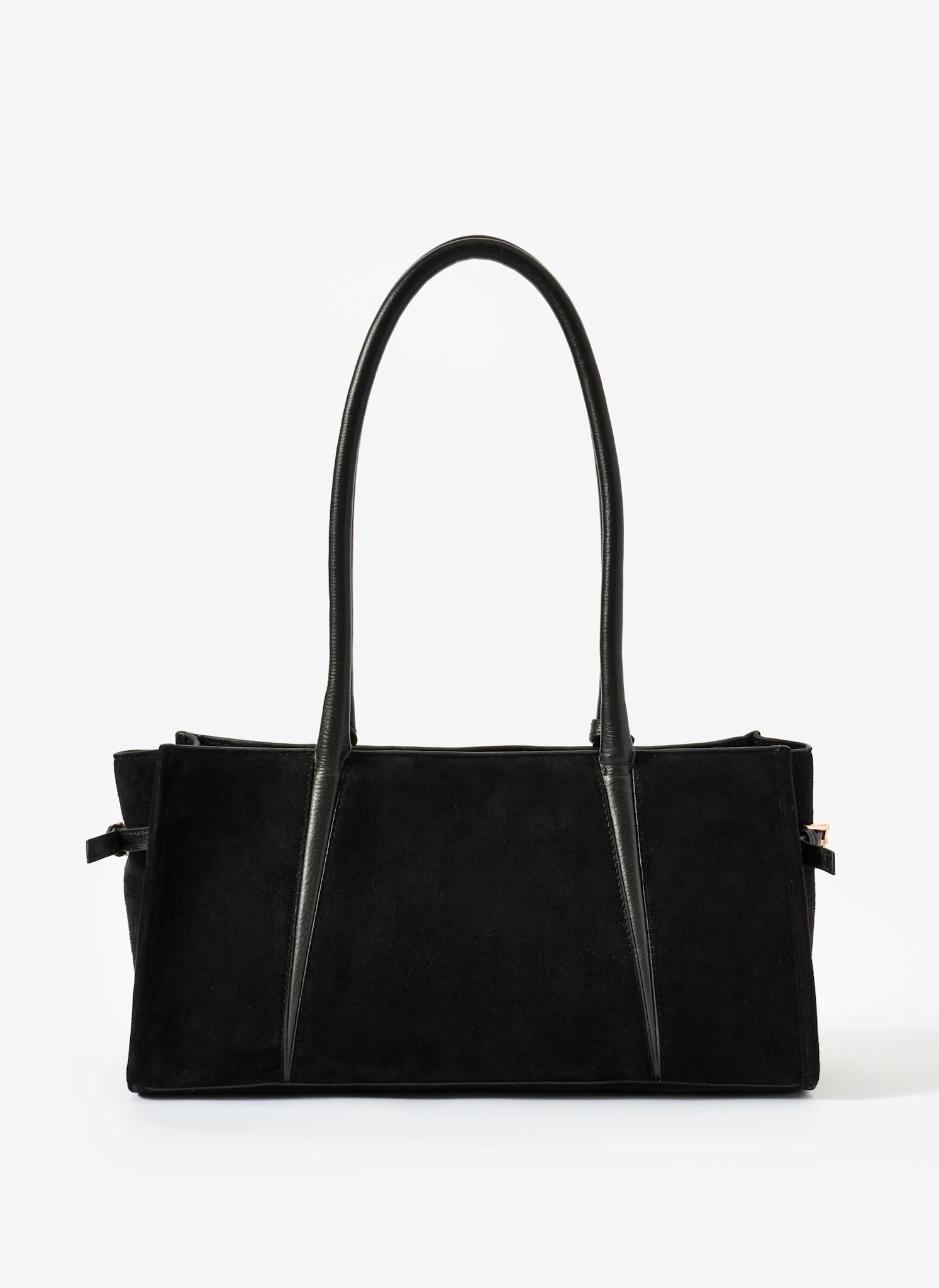 Zita Black Suede Shoulder Bag