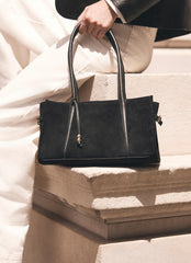 Zita Black Suede Shoulder Bag
