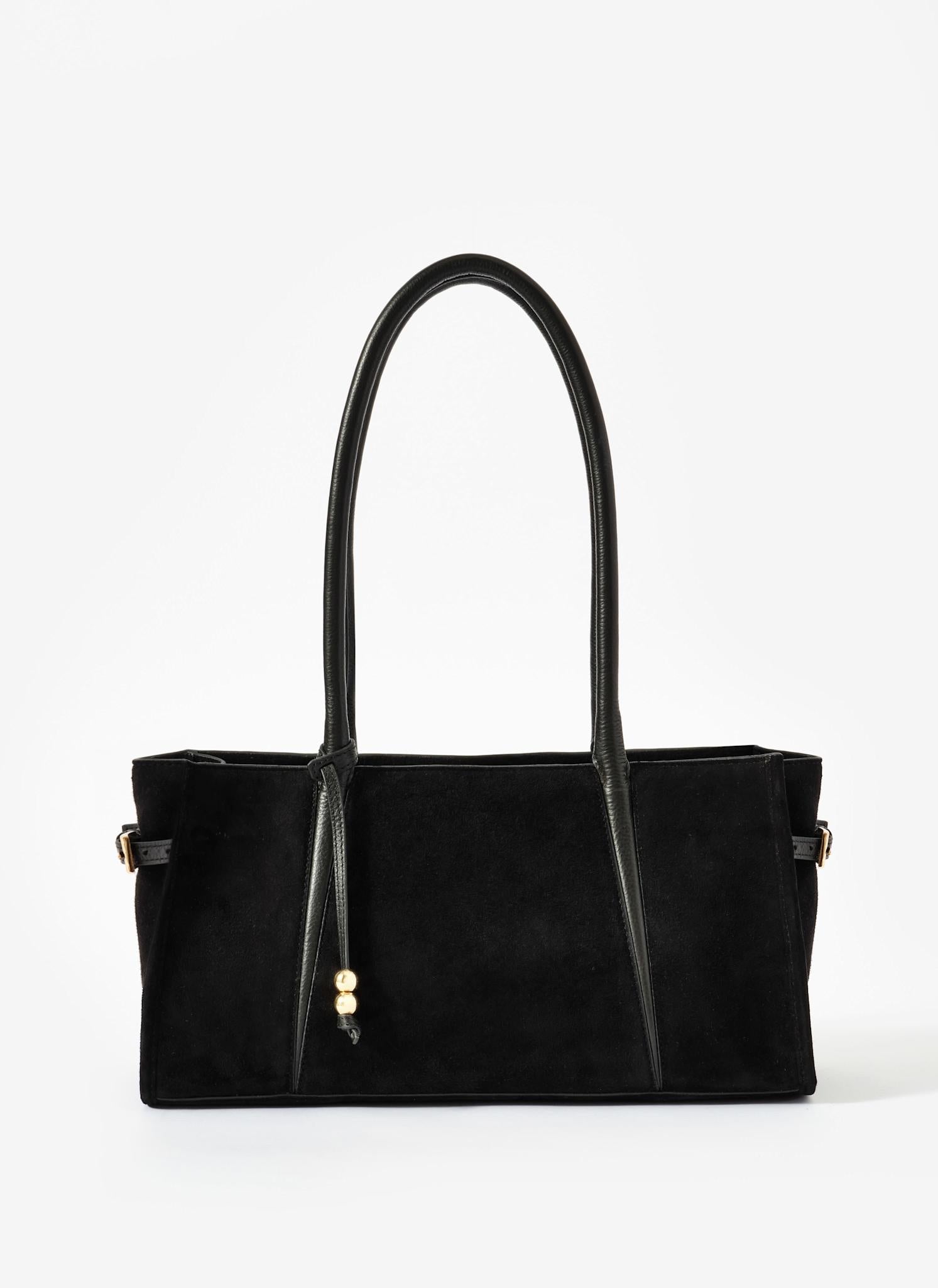 Zita Black Suede Shoulder Bag