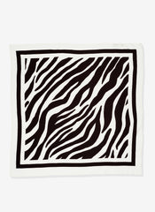 Zoe Zebra Print Satin Square Scarf